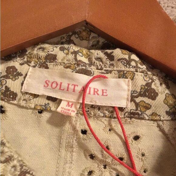 Anthropologie Solitaire Floral Eyelet Detail Jacket NWOT - Picture 4 of 7